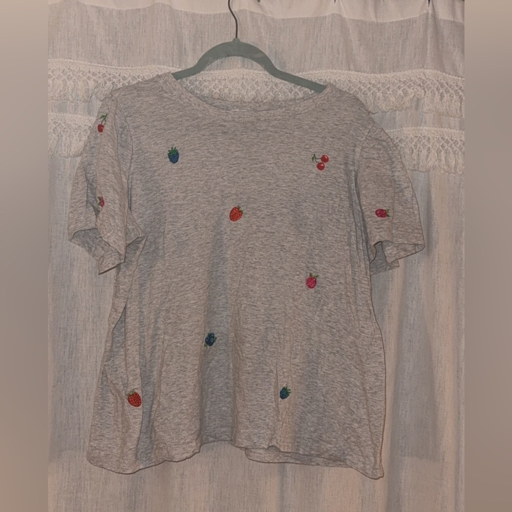 Fruit-Embroidered Women's Tee